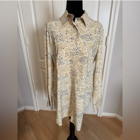 CHIARA BONI Top in Elgah Print Leopard Lotus Made in Italy NWT - Picture 6 of 9